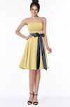 ColsBM Amiya Gold Glamorous A-line Sleeveless Zip up Chiffon Knee Length Bridesmaid Dresses