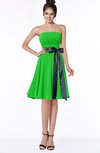 ColsBM Amiya Jasmine Green Glamorous A-line Sleeveless Zip up Chiffon Knee Length Bridesmaid Dresses