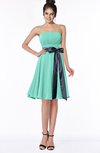 ColsBM Amiya Mint Green Glamorous A-line Sleeveless Zip up Chiffon Knee Length Bridesmaid Dresses