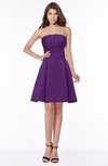 ColsBM Karen Amaranth Purple Glamorous A-line Strapless Sleeveless Half Backless Satin Bridesmaid Dresses