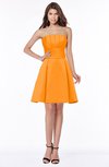 ColsBM Karen Orange Glamorous A-line Strapless Sleeveless Half Backless Satin Bridesmaid Dresses