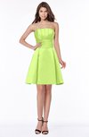 ColsBM Karen Sharp Green Glamorous A-line Strapless Sleeveless Half Backless Satin Bridesmaid Dresses