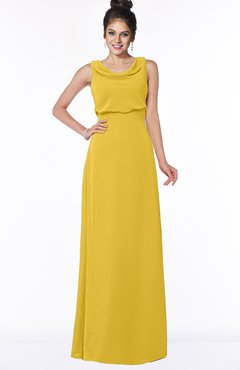 ColsBM Eileen Lemon Curry Gorgeous A-line Scoop Sleeveless Floor Length Bridesmaid Dresses
