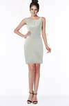 ColsBM Meadow Platinum Luxury Sleeveless Satin Knee Length Beaded Bridesmaid Dresses