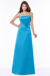 ColsBM Lyric Cornflower Blue Modest A-line Strapless Sleeveless Half Backless Satin Bridesmaid Dresses