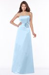 ColsBM Lyric Dream Blue Modest A-line Strapless Sleeveless Half Backless Satin Bridesmaid Dresses