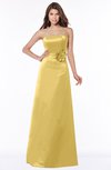 ColsBM Lyric Misted Yellow Modest A-line Strapless Sleeveless Half Backless Satin Bridesmaid Dresses