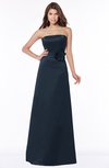ColsBM Lyric Navy Blue Modest A-line Strapless Sleeveless Half Backless Satin Bridesmaid Dresses