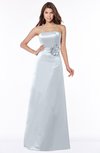 ColsBM Lyric Silver Modest A-line Strapless Sleeveless Half Backless Satin Bridesmaid Dresses