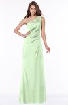 ColsBM Kathleen Pale Green Mature A-line One Shoulder Half Backless Floor Length Lace Bridesmaid Dresses