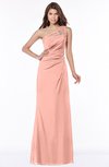 ColsBM Kathleen Peach Mature A-line One Shoulder Half Backless Floor Length Lace Bridesmaid Dresses