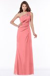 ColsBM Kathleen Shell Pink Mature A-line One Shoulder Half Backless Floor Length Lace Bridesmaid Dresses