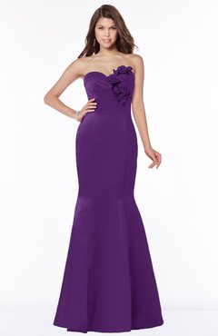 ColsBM Linda Amaranth Purple Glamorous Fishtail Sweetheart Half Backless Satin Flower Bridesmaid Dresses