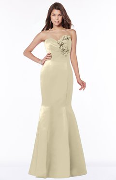 ColsBM Linda Champagne Glamorous Fishtail Sweetheart Half Backless Satin Flower Bridesmaid Dresses