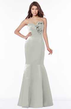 ColsBM Linda Platinum Glamorous Fishtail Sweetheart Half Backless Satin Flower Bridesmaid Dresses