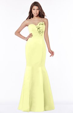ColsBM Linda Wax Yellow Glamorous Fishtail Sweetheart Half Backless Satin Flower Bridesmaid Dresses