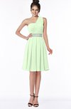 ColsBM Mabel Pale Green Gorgeous A-line One Shoulder Sleeveless Half Backless Chiffon Bridesmaid Dresses