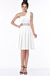 ColsBM Mabel White Gorgeous A-line One Shoulder Sleeveless Half Backless Chiffon Bridesmaid Dresses
