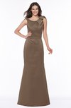 ColsBM Hayley Brown Gorgeous A-line Sleeveless Satin Floor Length Bow Bridesmaid Dresses