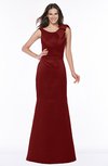 ColsBM Hayley Dark Red Gorgeous A-line Sleeveless Satin Floor Length Bow Bridesmaid Dresses