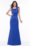 ColsBM Hayley Dazzling Blue Gorgeous A-line Sleeveless Satin Floor Length Bow Bridesmaid Dresses