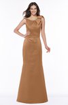 ColsBM Hayley Light Brown Gorgeous A-line Sleeveless Satin Floor Length Bow Bridesmaid Dresses