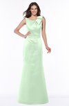 ColsBM Hayley Light Green Gorgeous A-line Sleeveless Satin Floor Length Bow Bridesmaid Dresses