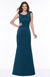 ColsBM Hayley Moroccan Blue Gorgeous A-line Sleeveless Satin Floor Length Bow Bridesmaid Dresses