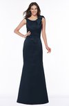 ColsBM Hayley Navy Blue Gorgeous A-line Sleeveless Satin Floor Length Bow Bridesmaid Dresses