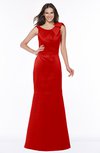 ColsBM Hayley Red Gorgeous A-line Sleeveless Satin Floor Length Bow Bridesmaid Dresses