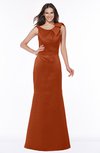 ColsBM Hayley Rust Gorgeous A-line Sleeveless Satin Floor Length Bow Bridesmaid Dresses