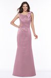 ColsBM Hayley Silver Pink Gorgeous A-line Sleeveless Satin Floor Length Bow Bridesmaid Dresses
