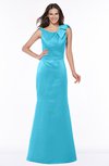 ColsBM Hayley Turquoise Gorgeous A-line Sleeveless Satin Floor Length Bow Bridesmaid Dresses