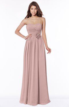ColsBM Leanna Blush Pink Glamorous Sleeveless Chiffon Floor Length Ruching Bridesmaid Dresses