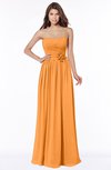 ColsBM Leanna Orange Glamorous Sleeveless Chiffon Floor Length Ruching Bridesmaid Dresses