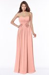 ColsBM Leanna Peach Glamorous Sleeveless Chiffon Floor Length Ruching Bridesmaid Dresses