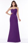 ColsBM Cara Amaranth Purple Modest A-line Sleeveless Half Backless Floor Length Ruching Bridesmaid Dresses