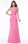 ColsBM Cara Carnation Pink Modest A-line Sleeveless Half Backless Floor Length Ruching Bridesmaid Dresses