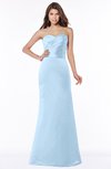 ColsBM Cara Dream Blue Modest A-line Sleeveless Half Backless Floor Length Ruching Bridesmaid Dresses