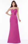 ColsBM Cara Hot Pink Modest A-line Sleeveless Half Backless Floor Length Ruching Bridesmaid Dresses