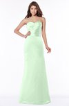 ColsBM Cara Light Green Modest A-line Sleeveless Half Backless Floor Length Ruching Bridesmaid Dresses