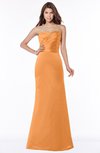 ColsBM Cara Mango Modest A-line Sleeveless Half Backless Floor Length Ruching Bridesmaid Dresses
