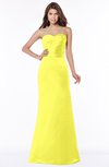 ColsBM Cara Pale Yellow Modest A-line Sleeveless Half Backless Floor Length Ruching Bridesmaid Dresses