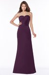 ColsBM Cara Plum Modest A-line Sleeveless Half Backless Floor Length Ruching Bridesmaid Dresses