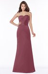 ColsBM Cara Wine Modest A-line Sleeveless Half Backless Floor Length Ruching Bridesmaid Dresses