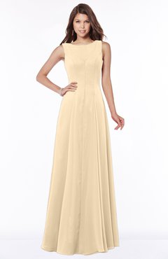 ColsBM Anika Apricot Gelato Modest A-line Scoop Sleeveless Zip up Chiffon Bridesmaid Dresses