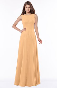 ColsBM Anika Apricot Modest A-line Scoop Sleeveless Zip up Chiffon Bridesmaid Dresses