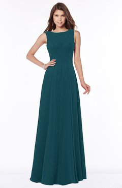 ColsBM Anika Blue Green Modest A-line Scoop Sleeveless Zip up Chiffon Bridesmaid Dresses