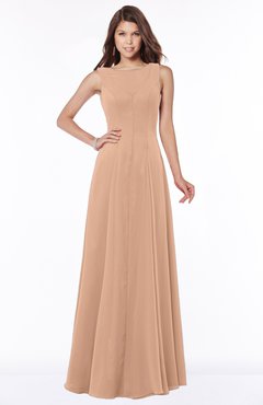 ColsBM Anika Burnt Orange Modest A-line Scoop Sleeveless Zip up Chiffon Bridesmaid Dresses