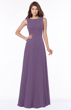 ColsBM Anika Chinese Violet Modest A-line Scoop Sleeveless Zip up Chiffon Bridesmaid Dresses